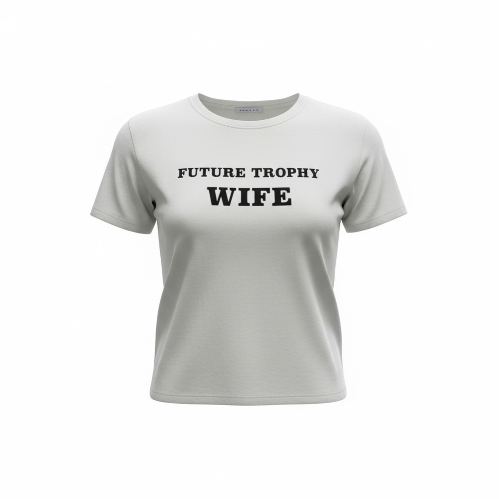 Women's White Graphic Tee - Future Trophy Wife